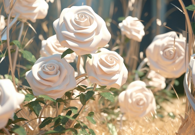 Gratis foto 3d rozen bloemen arrangement