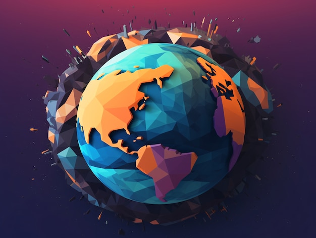 3D-vorm van de planeet aarde