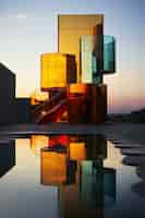 Gratis foto 3d-weergave van abstract gebouw