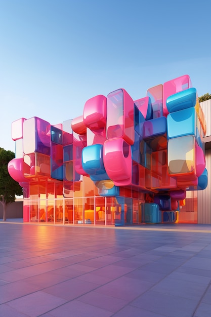 3D-weergave van abstract gebouw