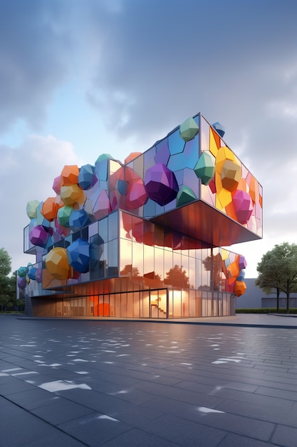 3D-weergave van abstract gebouw