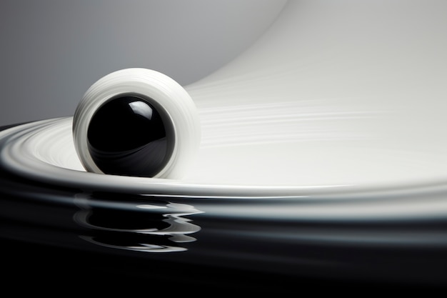 3D-weergave van abstract zwart en wit