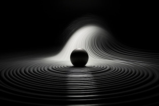 3D-weergave van abstract zwart en wit