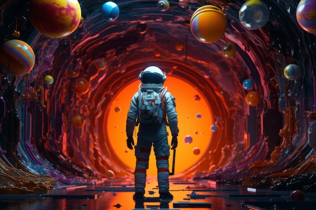 Gratis foto 3d-weergave van astronaut