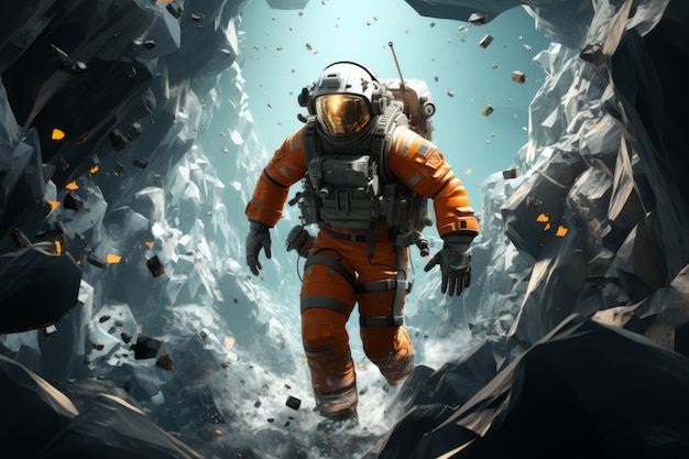 Gratis foto 3d-weergave van astronaut