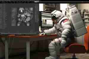 Gratis foto 3d-weergave van astronaut