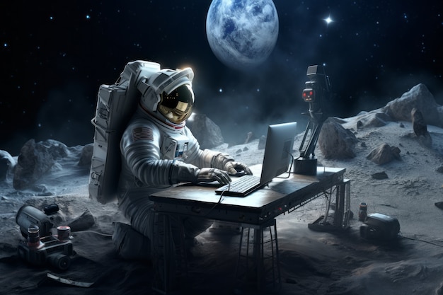 Gratis foto 3d-weergave van astronaut