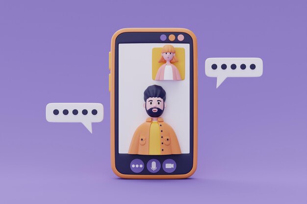3D-weergave van avatars van mensen in een zoomgesprek