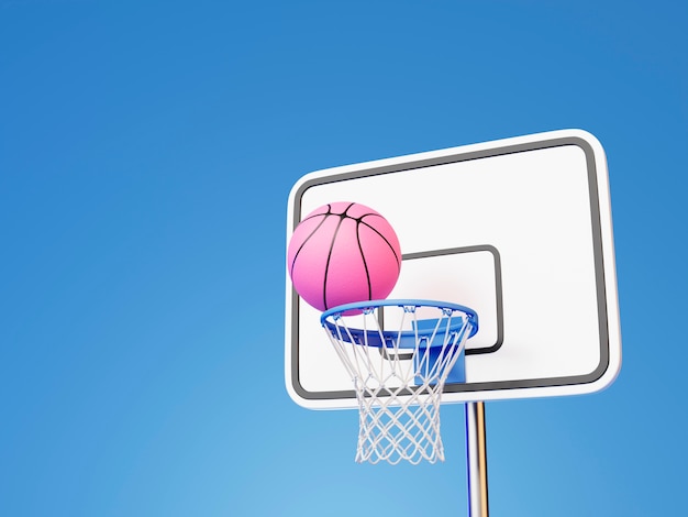 Gratis foto 3d-weergave van basketbalbenodigdheden