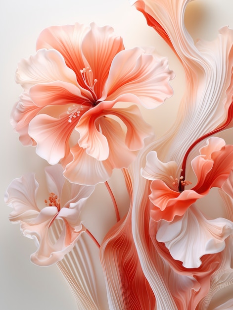 Gratis foto 3d-weergave van bloemen