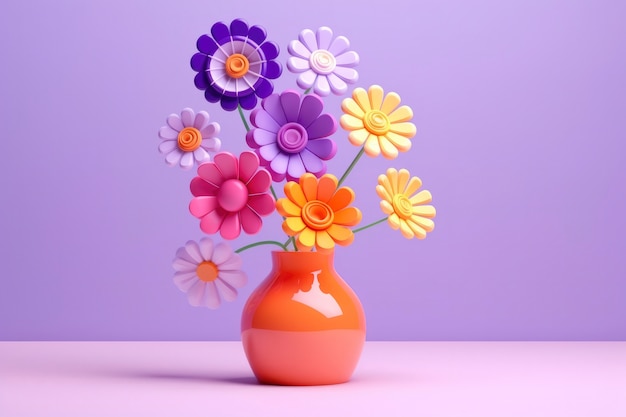 Gratis foto 3d-weergave van bloemen