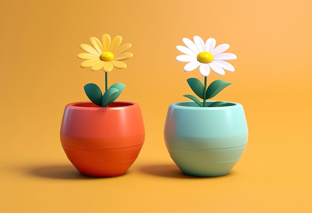 Gratis foto 3d-weergave van bloemen