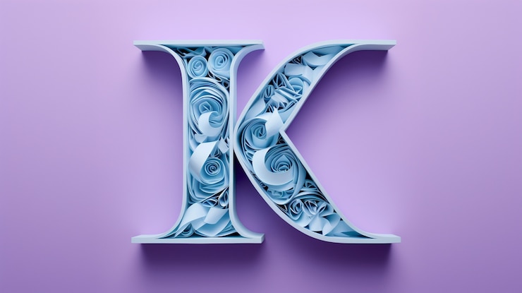 Gratis Foto 3d-weergave van de alfabetletter k