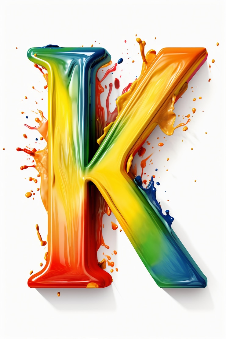 Gratis Foto 3d-weergave van de alfabetletter k