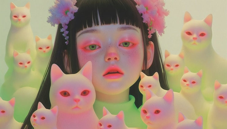 Gratis Foto 3d-weergave van de illustratie van de kattenvrouw