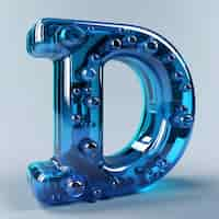 Gratis foto 3d weergave van de letter d