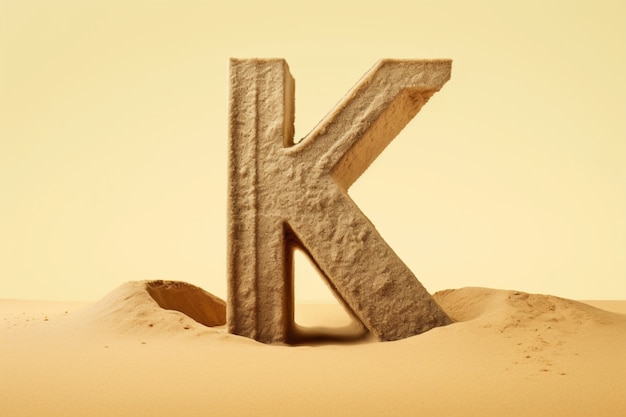 Gratis foto 3d-weergave van de letter k