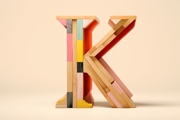 3D-weergave van de letter k