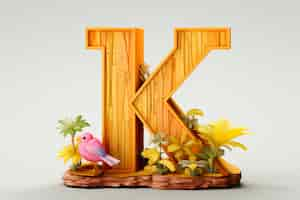 Gratis foto 3d-weergave van de letter k