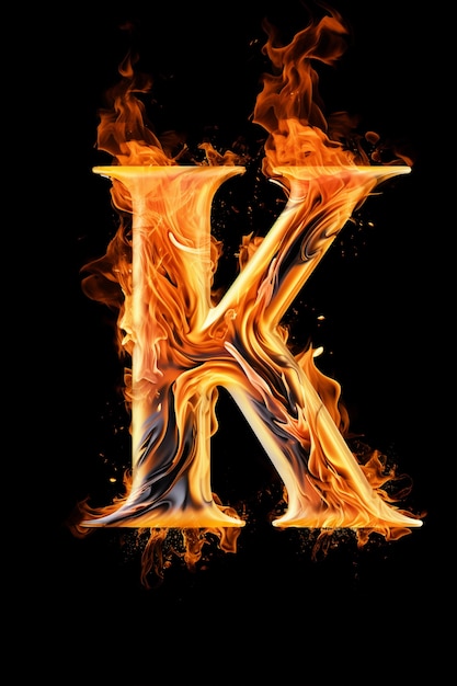 Gratis foto 3d-weergave van de letter k