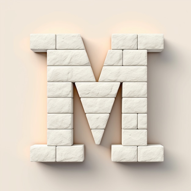 3d weergave van de letter m