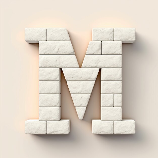 3d weergave van de letter m