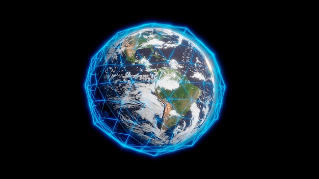 3D-weergave van de planeet aarde