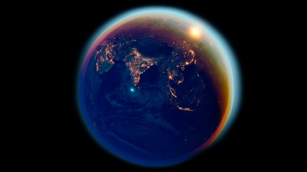 3D-weergave van de planeet aarde