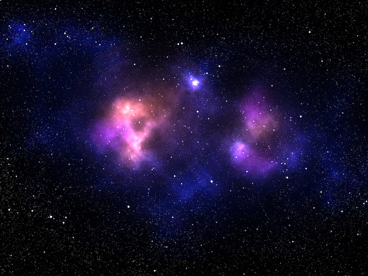 Gratis Foto 3d-weergave van een achtergrond van het zonnestelsel met kleurrijke nevel