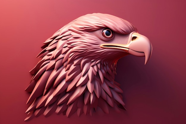 3D-weergave van een adelaarportret
