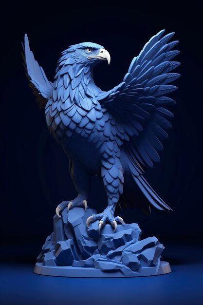 3D-weergave van een adelaarportret