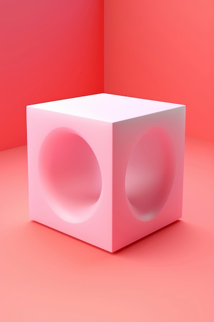 Gratis foto 3d-weergave van een geometrische kubus
