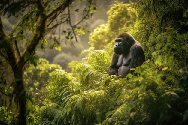 Gratis foto 3d-weergave van een gorillaportret