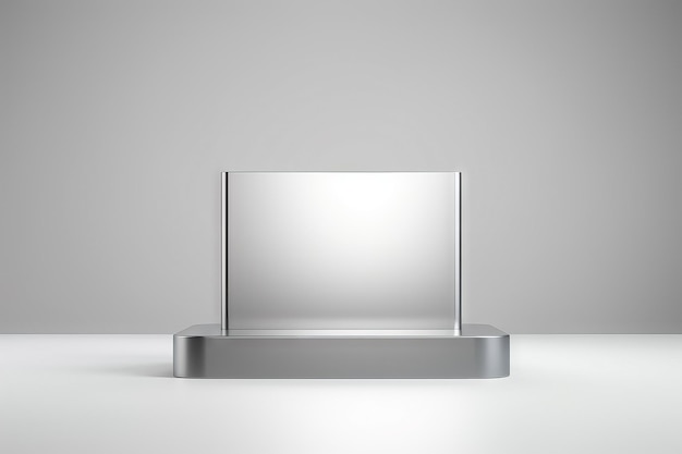 Gratis foto 3d-weergave van een minimalistisch metalen podium op lichte achtergrond