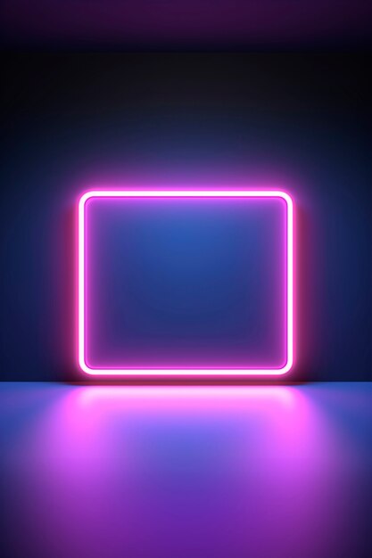 3D-weergave van een neonvierkant