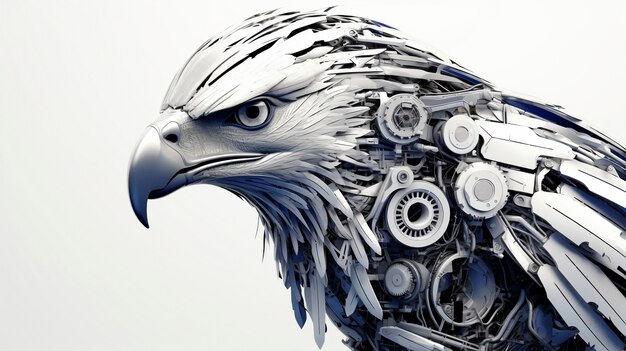 3D-weergave van een robotarend