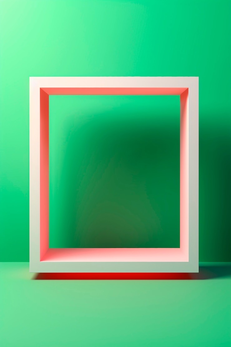 Gratis Foto 3d-weergave van een roze vierkant