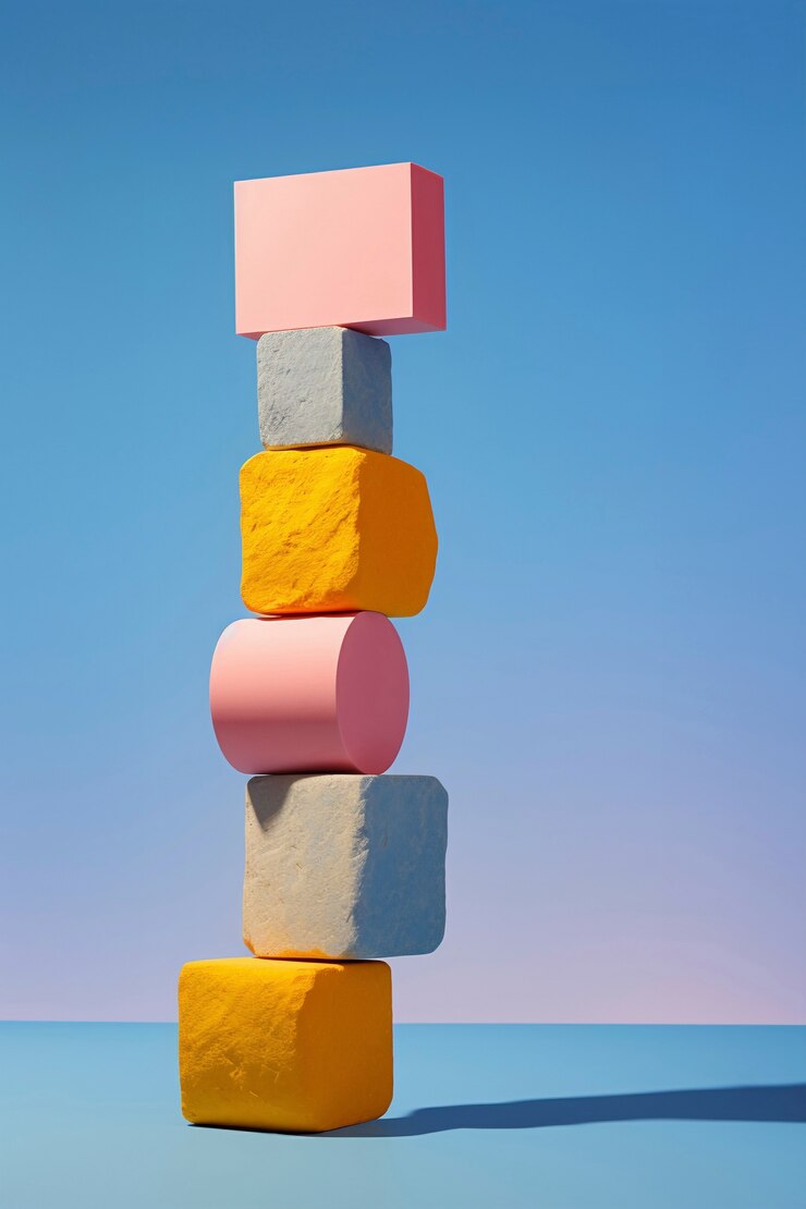 Gratis Foto 3d-weergave van geometrische vormen