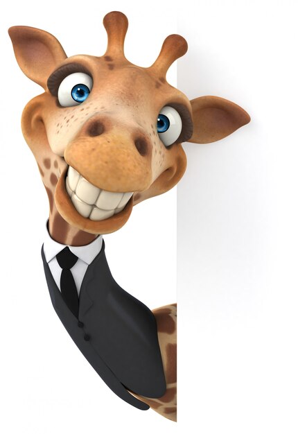 3d Weergave Van Grappige Giraffe Premium Foto
