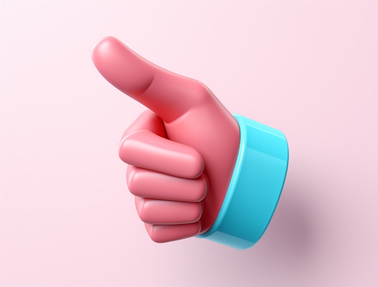 Gratis Foto 3d-weergave van hand duimen opdagen