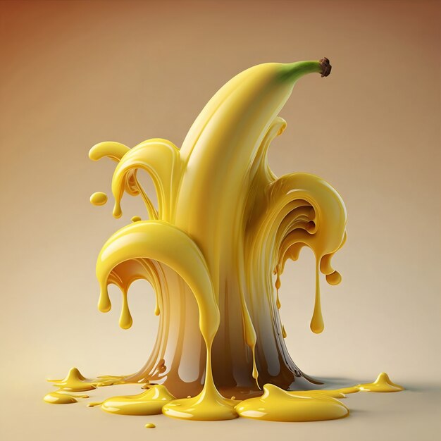 3D-weergave van het smelten van bananen