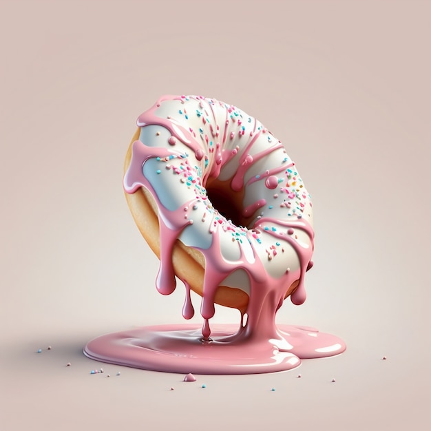 3D-weergave van het smelten van donuts