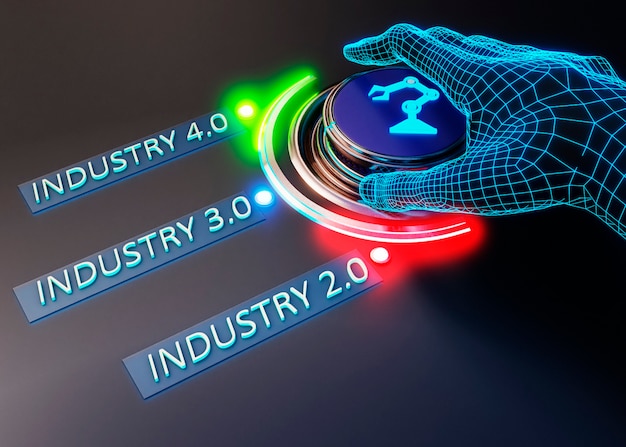 3d-weergave van industrie 40 concept