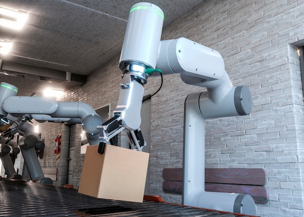 Gratis foto 3d-weergave van industrie 40 concept