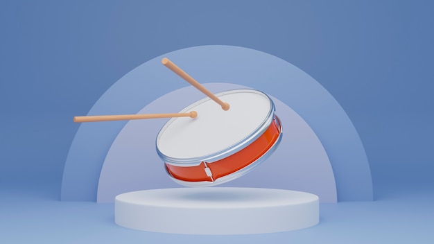 Gratis foto 3d-weergave van muziekinstrumenten