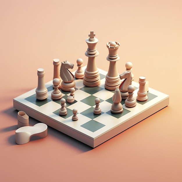 3d-weergave van schaakspel
