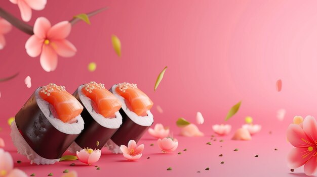 3D weergave van sushi