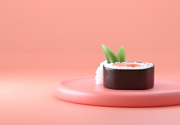 3D weergave van sushi