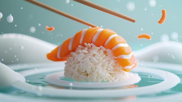 Gratis foto 3d weergave van sushi