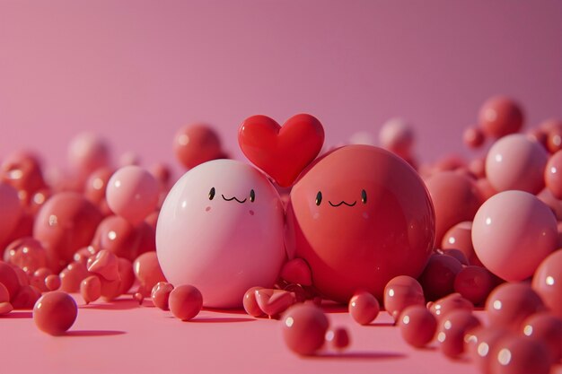 3D weergave van Valentijnsdag.